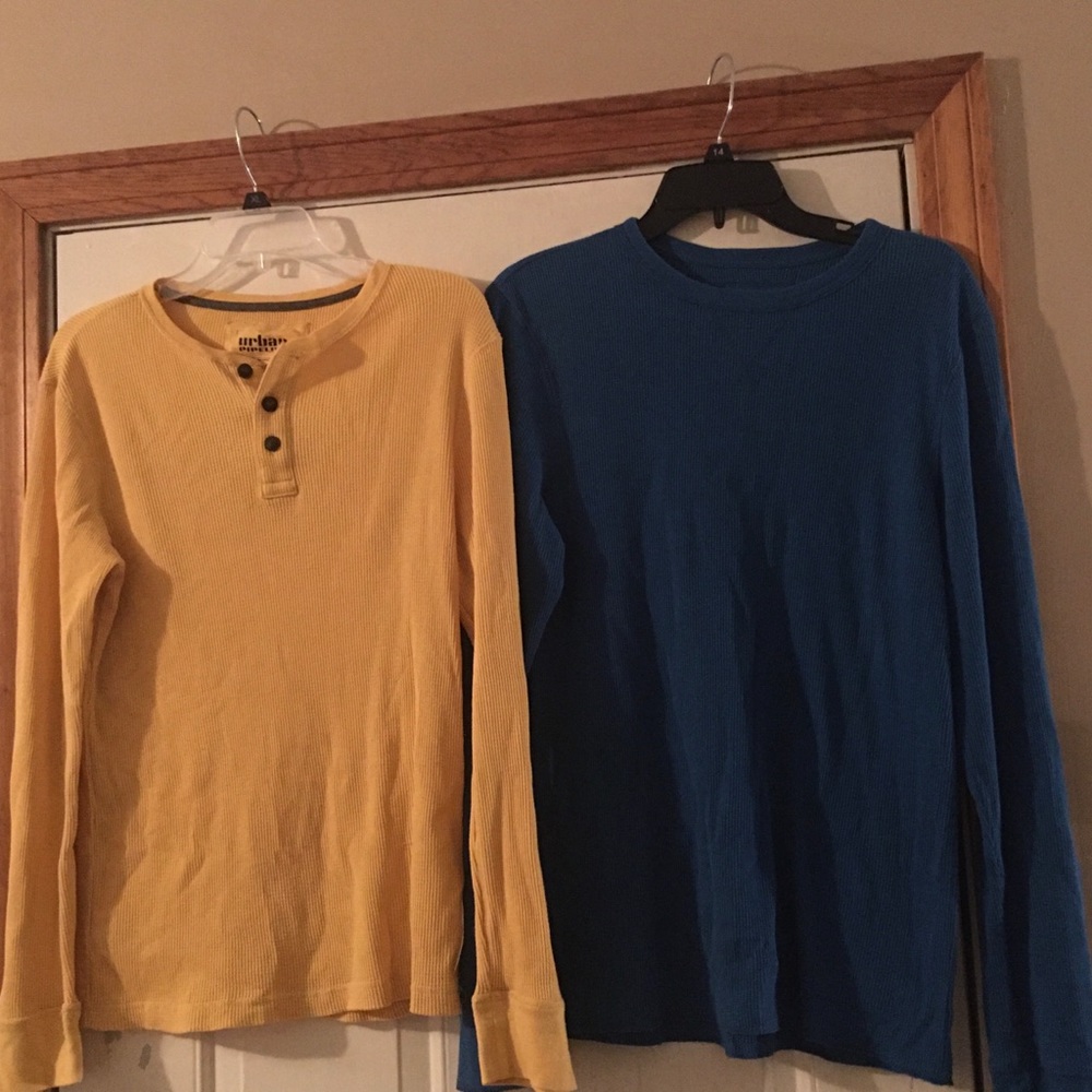 2 urban pipeline long sleeved shirts, one blue and one yellow - Picture 2 of 6